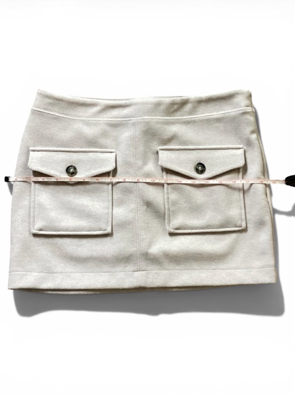 H&M Cream Mini Skirt with Front Flap Pockets - Picture 3 of 5